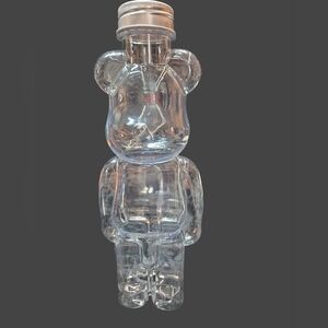 Clear Bear-Shaped Plastic Bottle, Apx 10 Inches Tall